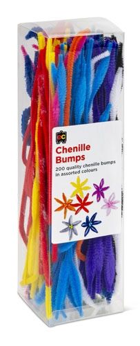 Chenille Stems 6mm Pk200 Bumps Asst Cols.